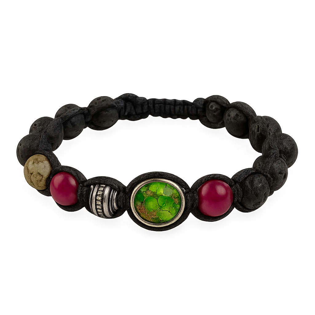 Sorapis – Bracciale vulcanico verde & magenta